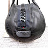 Kawa-Kawa JAPAN. 25bis. Black Lambskin Leather Round Big Zipper Tote Bag / Shoulder Bag