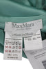 Max Mara Italy. Green Silk Round Neck Button Long Sleeve Basic Blouse