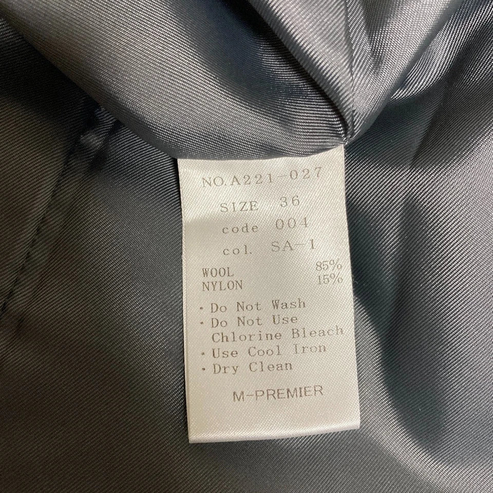 M-PREMIER JAPAN. GRAY WOOL LONG CHESTERFIELD COAT