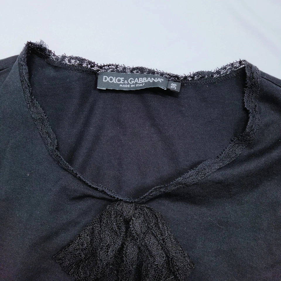 DOLCE&GABBANA ITALY. Black Cotton Top