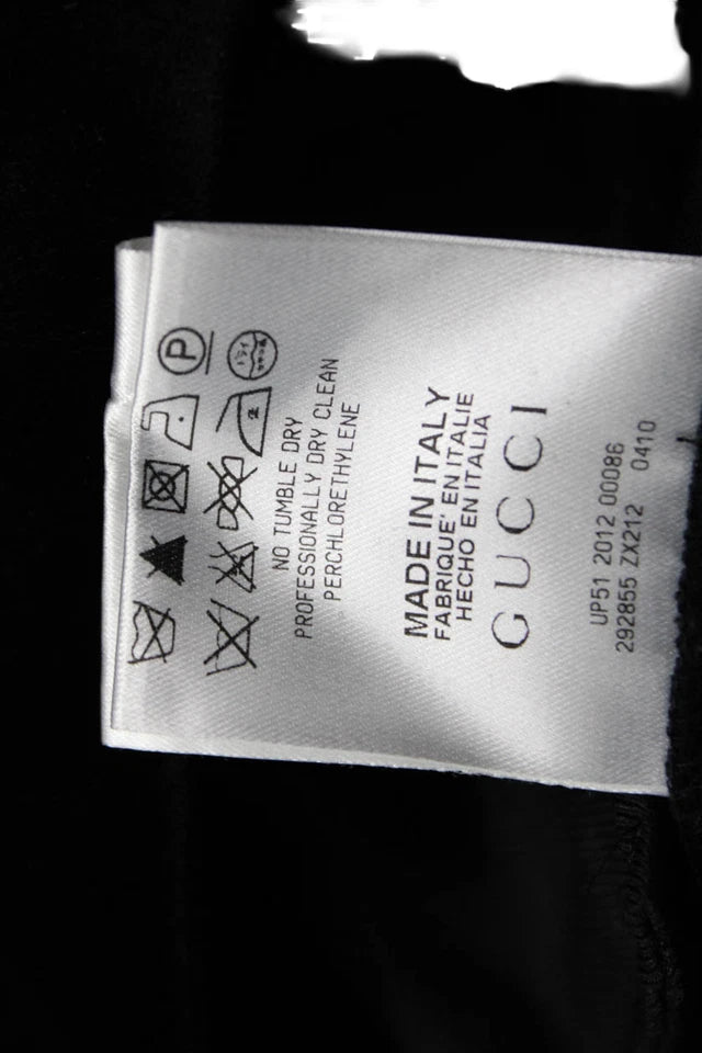 Gucci Italy. Black Cotton/Elastane Black Button Dress Pants