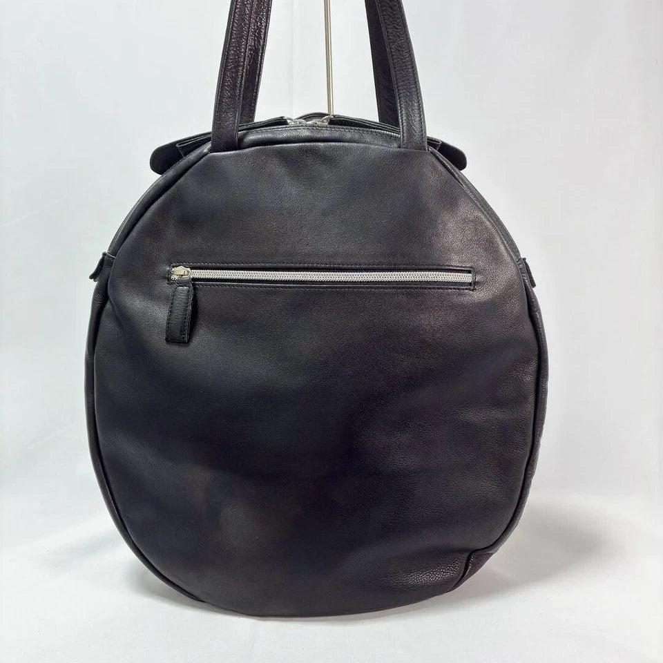 MICHIAMO JAPAN. Black Kip Leather Shoulder Bag / Tote Bag
