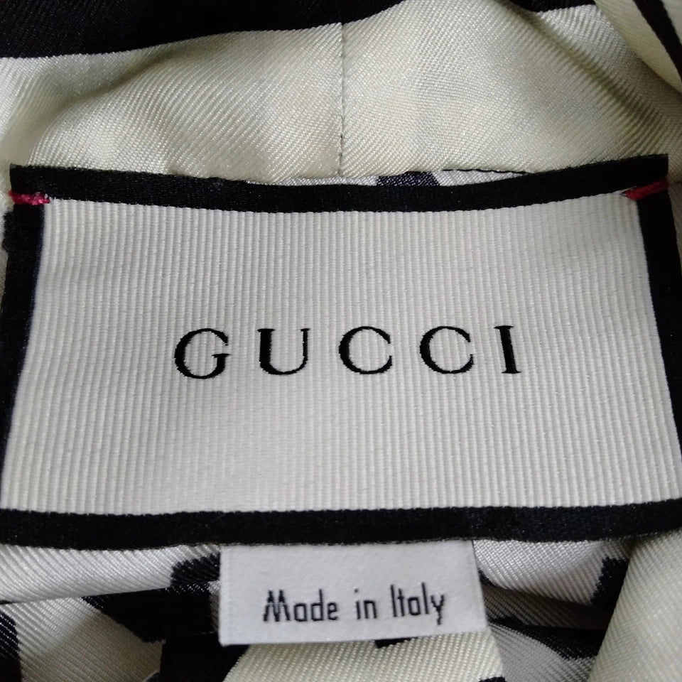 Gucci Italy. Vintage Geo Graphic Print Silk Tie Blouse