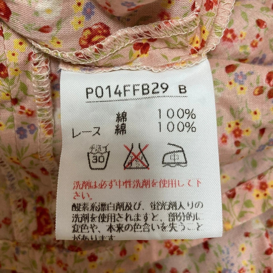 PINK HOUSE JAPAN. Pink/Reds Flower Print Tiered Tunic Blouse