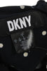 DONNA KARAN DKNY  Black Polka Dot Knee Length Round Neck Fit & Flare Dress