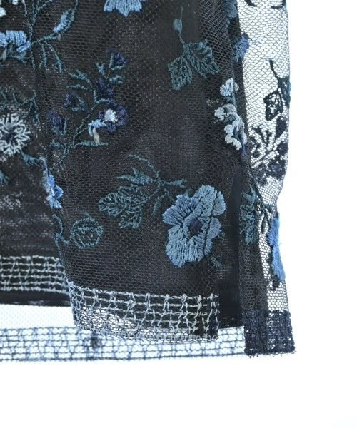 UNITED TOKYO JAPAN. BlackxBlue Semi Sheer Flower Pattern Blouse