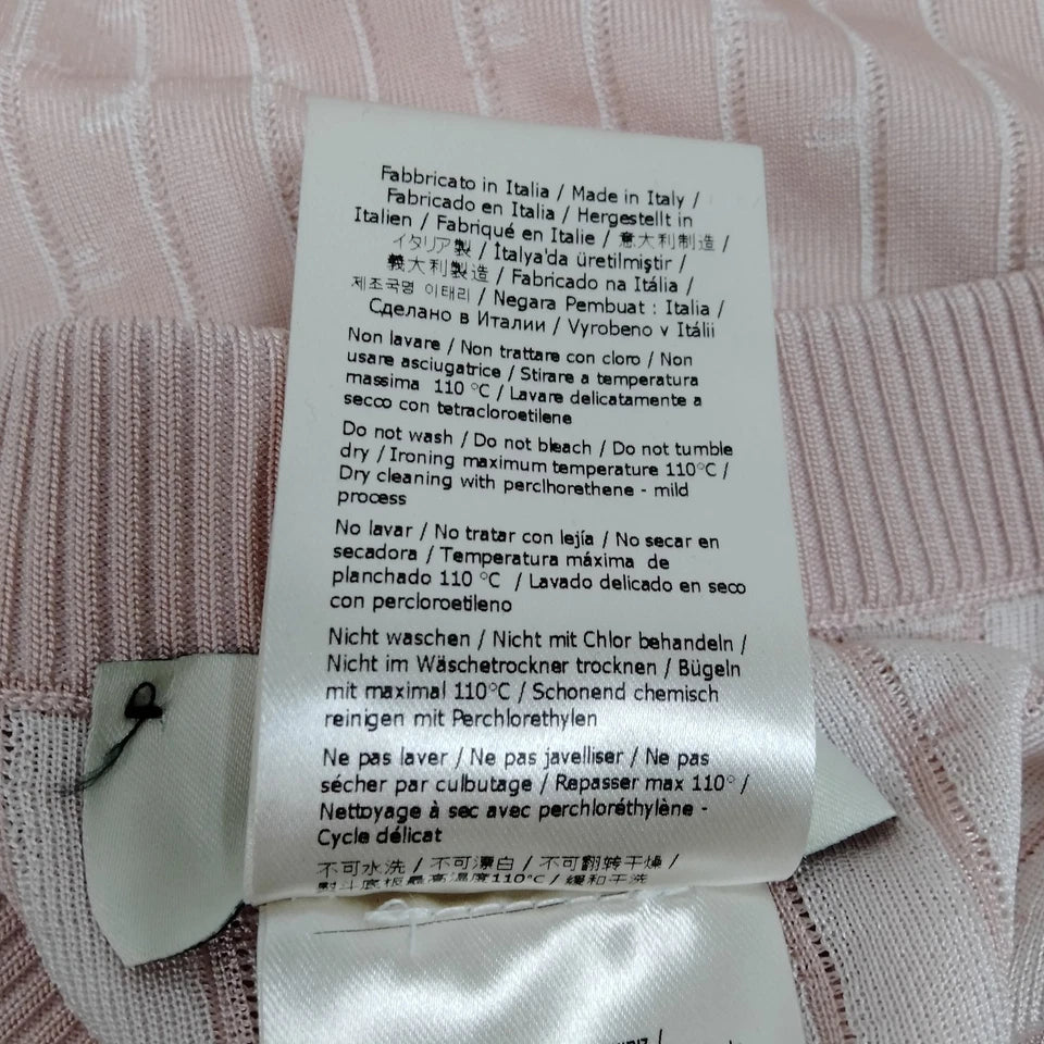 Fendi Italy. Vintage Pink Rayon Knit Long Skirt