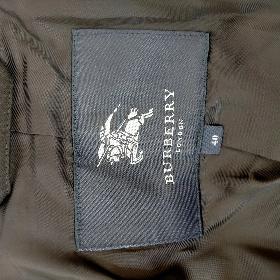 Burberry UK. Black Cotton Trench Style Coat