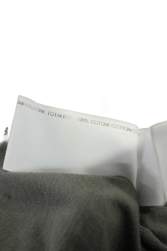 Rick Owens Paris. Lilies Green Cotton Short Sleeve Ruched Dress