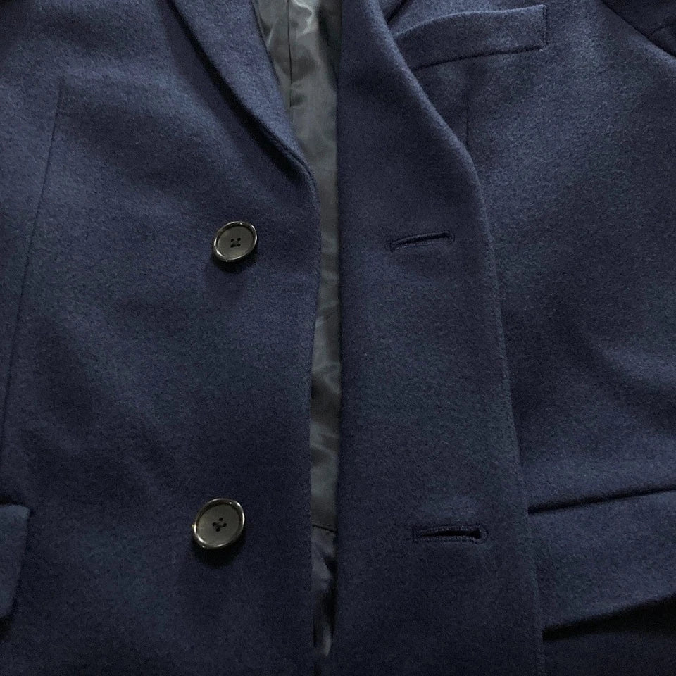BEAUTY&YOUTH GARDENA Japan. Navy Italian Melton Chesterfield Coat
