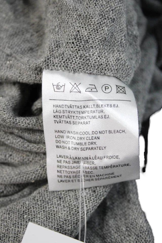 Acne Stockholm. Grey Cotton/Linen Cardigan Long Sleeve Top
