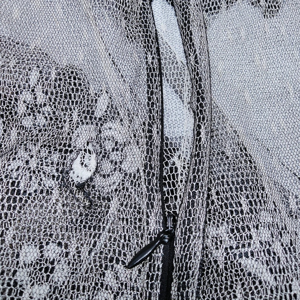 Valentino Italy. Vintage Embroidery Nylon/PolyTech Fabric Dress