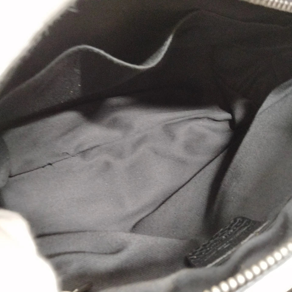 FERRAGAMO ITALY. Black Pebbled Leather Long Strap Shoulder Bag