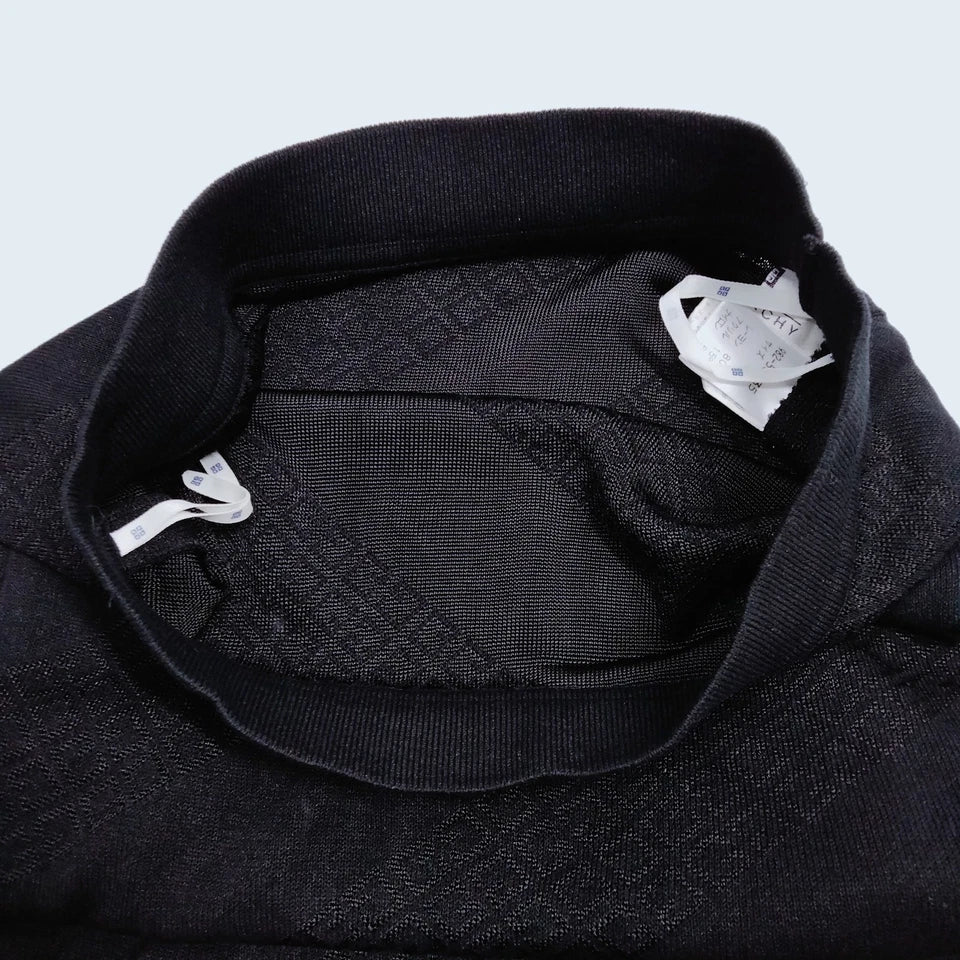Givenchy PARIS.Black Rayon Acrylic Nylon Logo Skirt