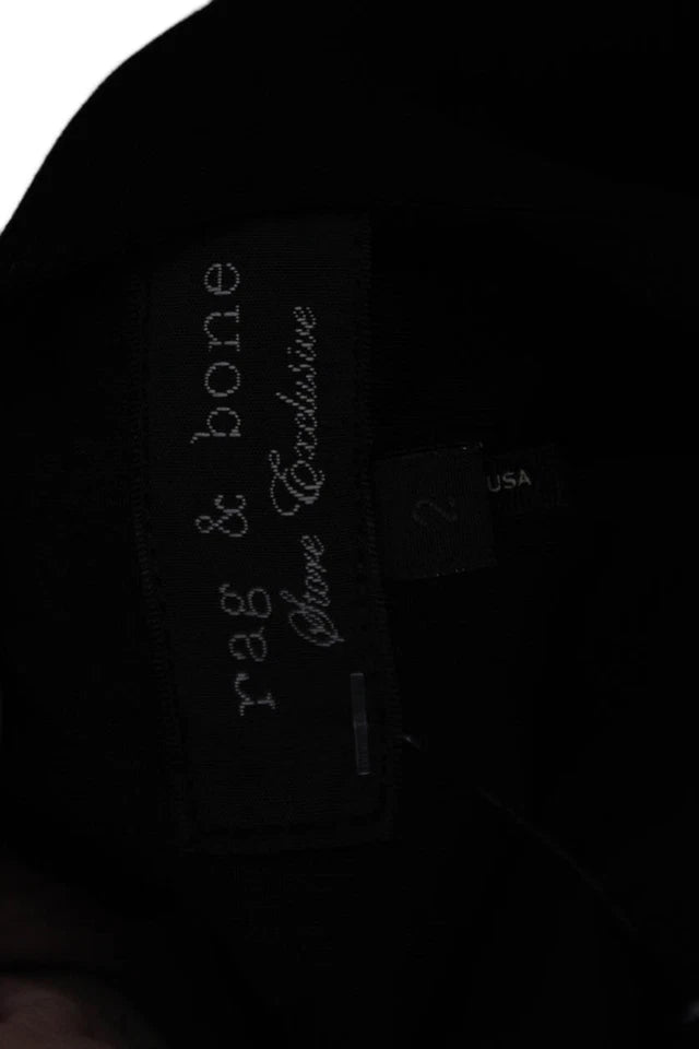 Rag & Bone NY. Black Embellished V-Neck Full Zip Fit & Flare Dress