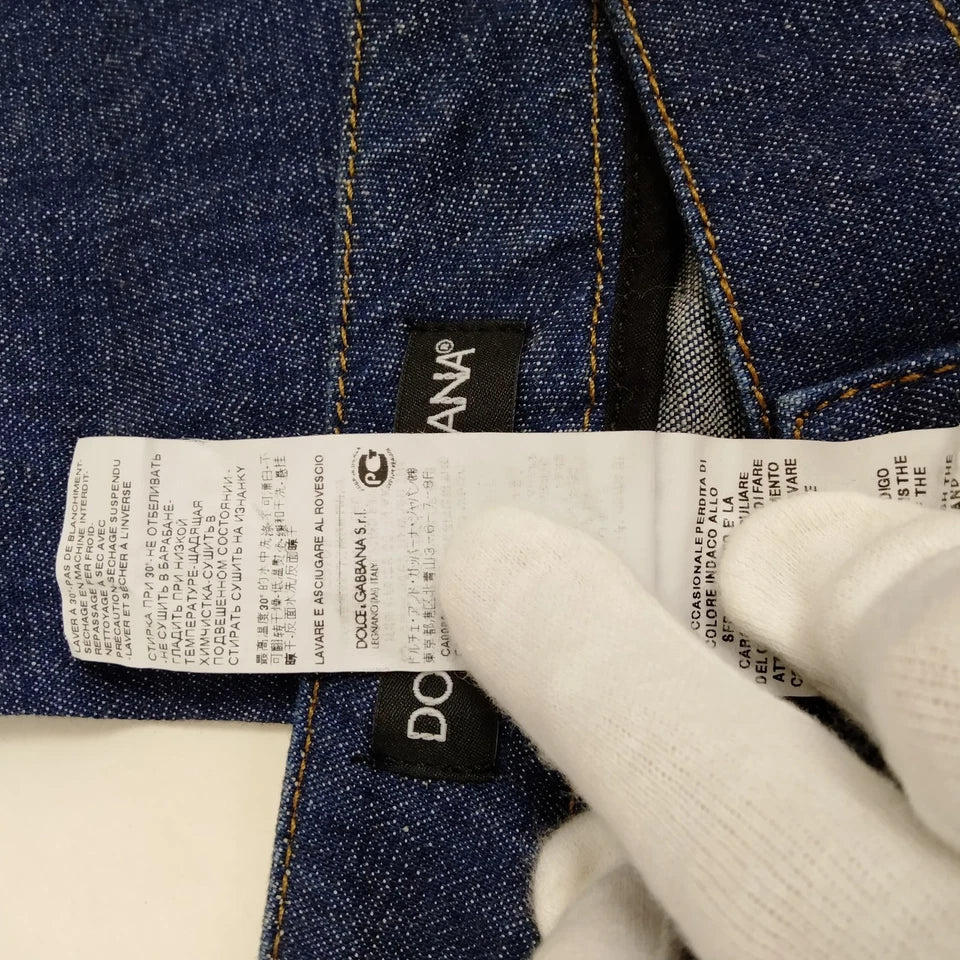 DOLCE&GABBANA ITALY. Cotton Polyurethane Wide Leg Flare Jeans