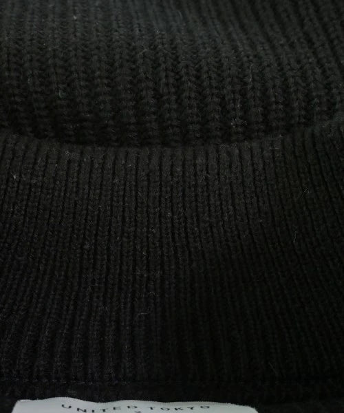 UNITED TOKYO JAPAN. Black Full Zip Ribbed Knit Cardigan