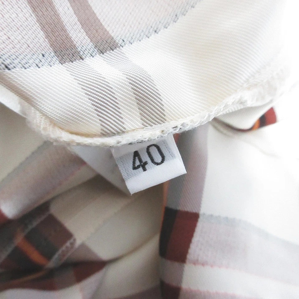 LIVIANA CONTI ITALY. Beige Rayon Check Sleeveless Dress