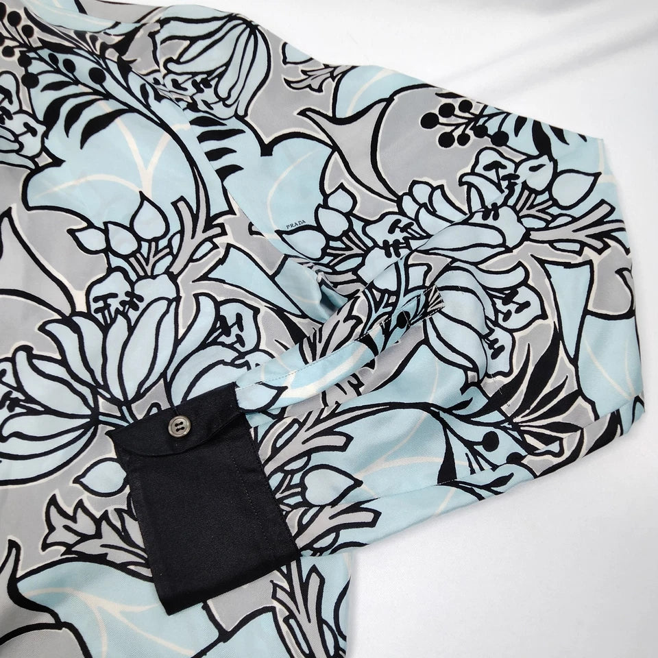 Prada Italy. Vintage Silk Abstract Print Blouse