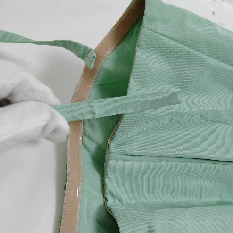 FENDI ITALY. Vintage Cotton Blend Light Green Dress