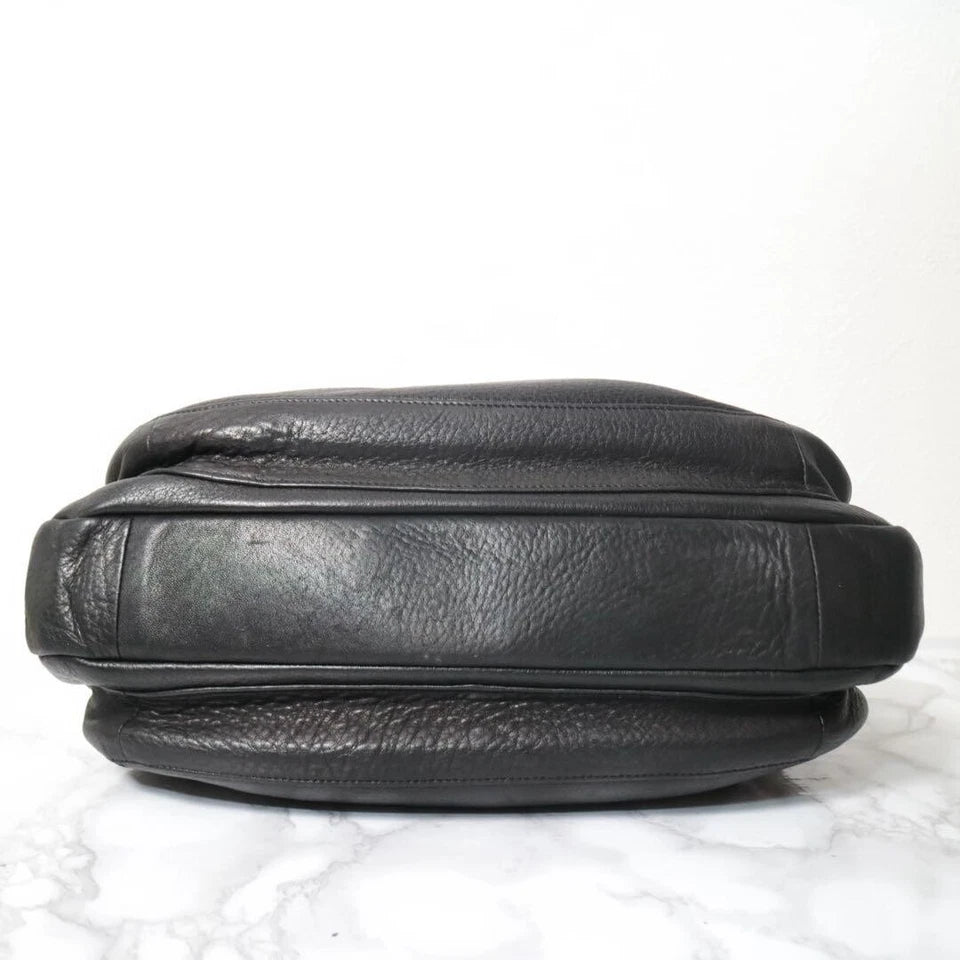 MICHIAMO JAPAN. Black Kipp Soft Leather Luxury Handbag