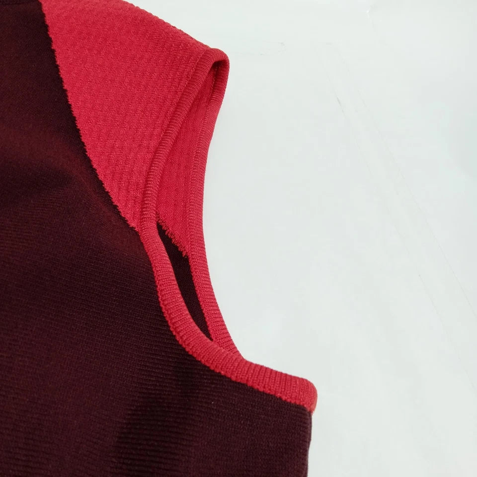 Alexander Mcqueen UK.  2021 Pre-Fall Collection. SARAH BURTON DESIGNER. Red Black Geometric Sleeveless Rayon Dress