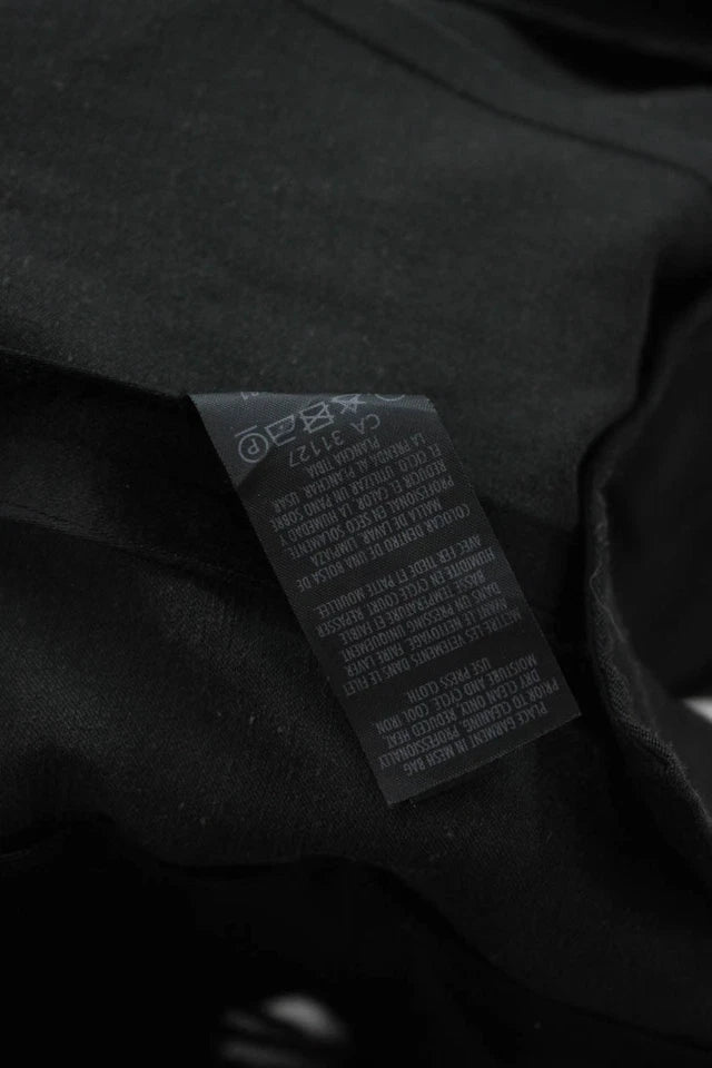 Donna Karan. Black Collared Button Cotton/Nylon Long Sleeve Blazer