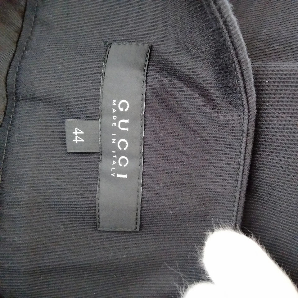 Gucci Italy. Vintage Black Cotton Polyurethane Skirt