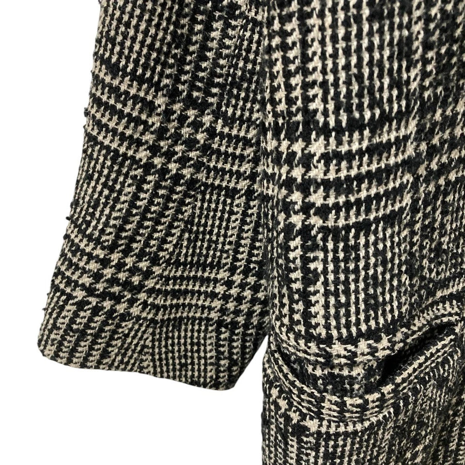 UNITED TOKYO JAPAN. Black/Grey Plaid Tweed Coat