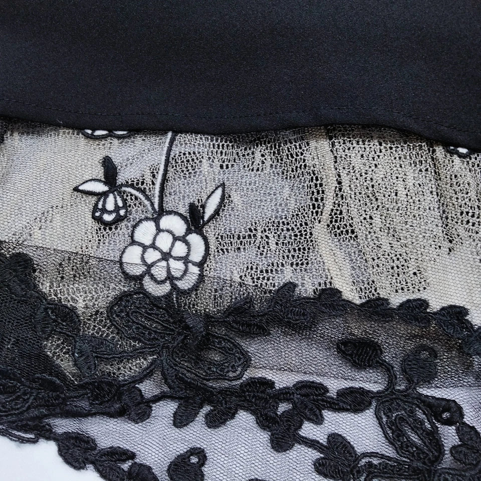Valentino Italy. Vintage Embroidery Nylon/PolyTech Fabric Dress