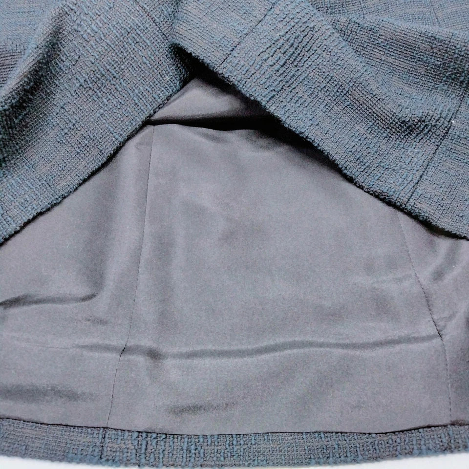 Chanel Paris. Navy Blue Chanel Pin Cotton/Nylon Skirt