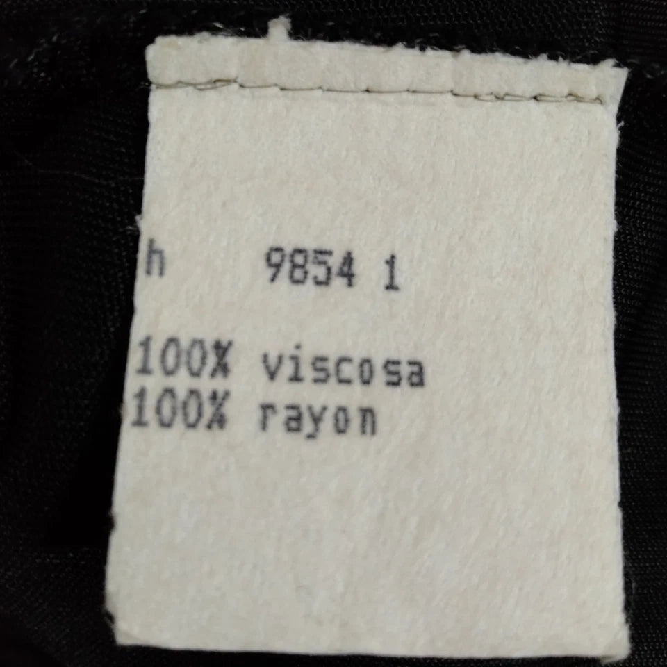 Fendi Italy. Black Rayon Long Sleeve Top