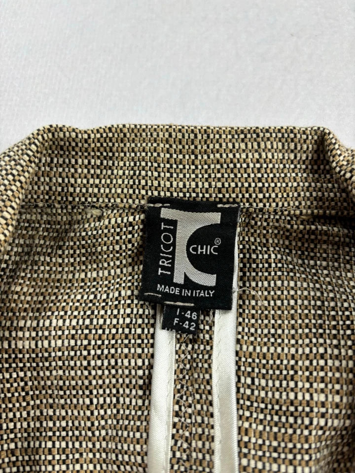 Tricot Chic (Hysteric Glamour, no Label) JAPAN. Vintage 2000s Cotton Tweed Zipper Distressed Tweed Jacket