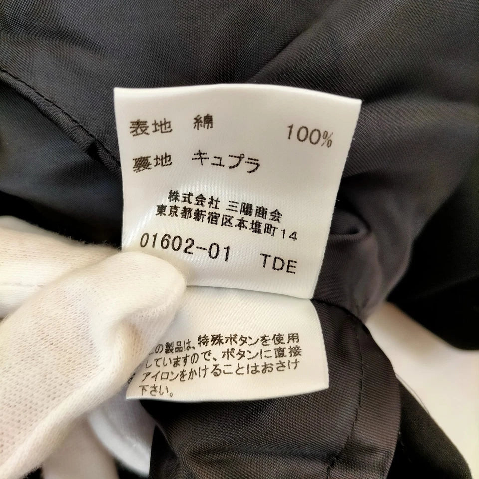 Burberry UK. Black Cotton Trench Style Coat
