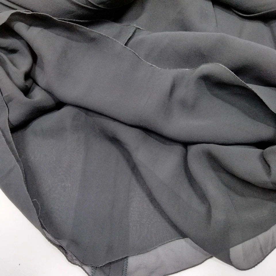 Chanel PARIS. Vintage Black Silk Pleats Skirt