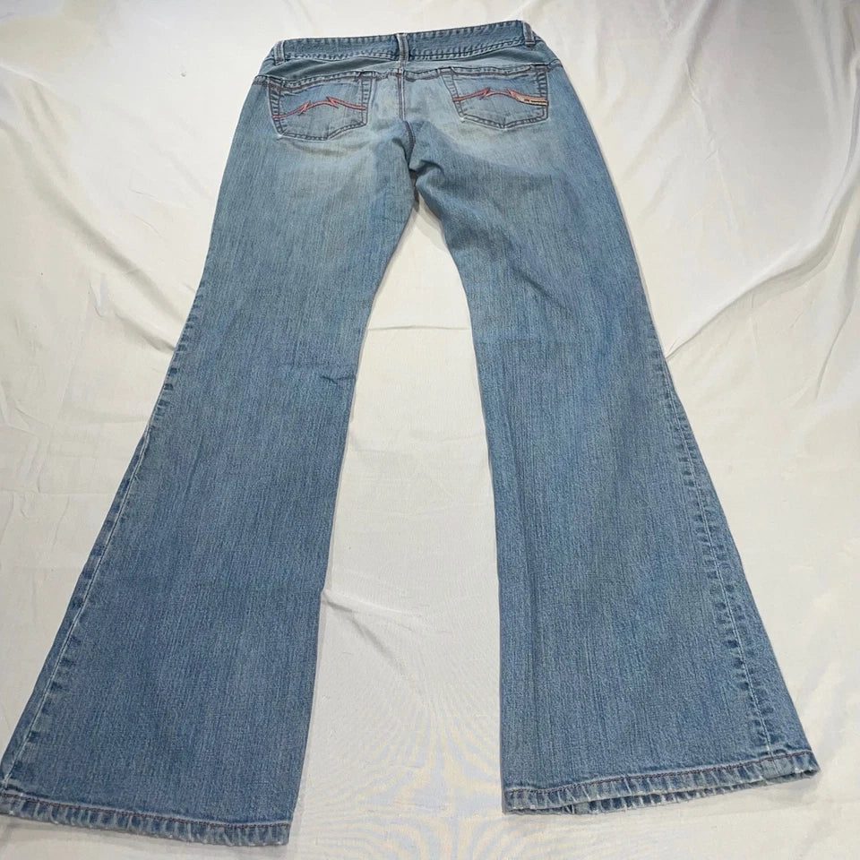 Parasuco Italy. Vintage Low Rise Y2K Blue Denim Legend Flare Jeans