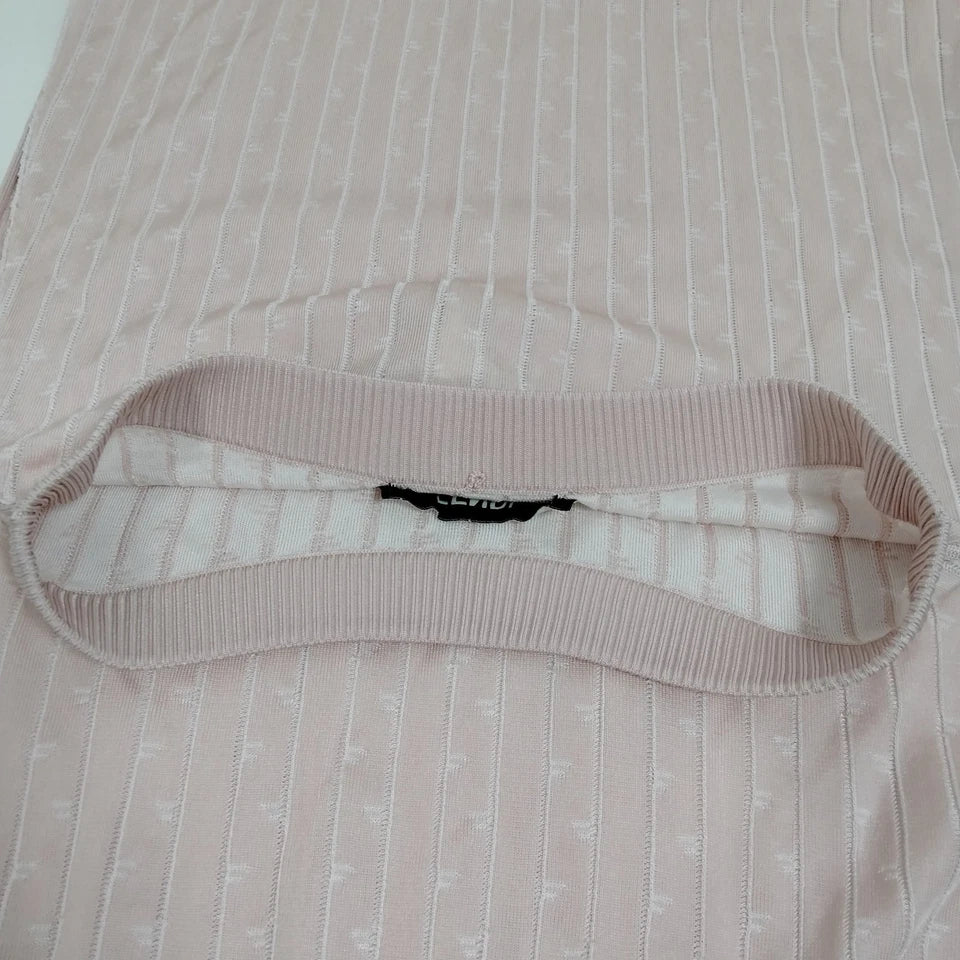 Fendi Italy. Vintage Pink Rayon Knit Long Skirt