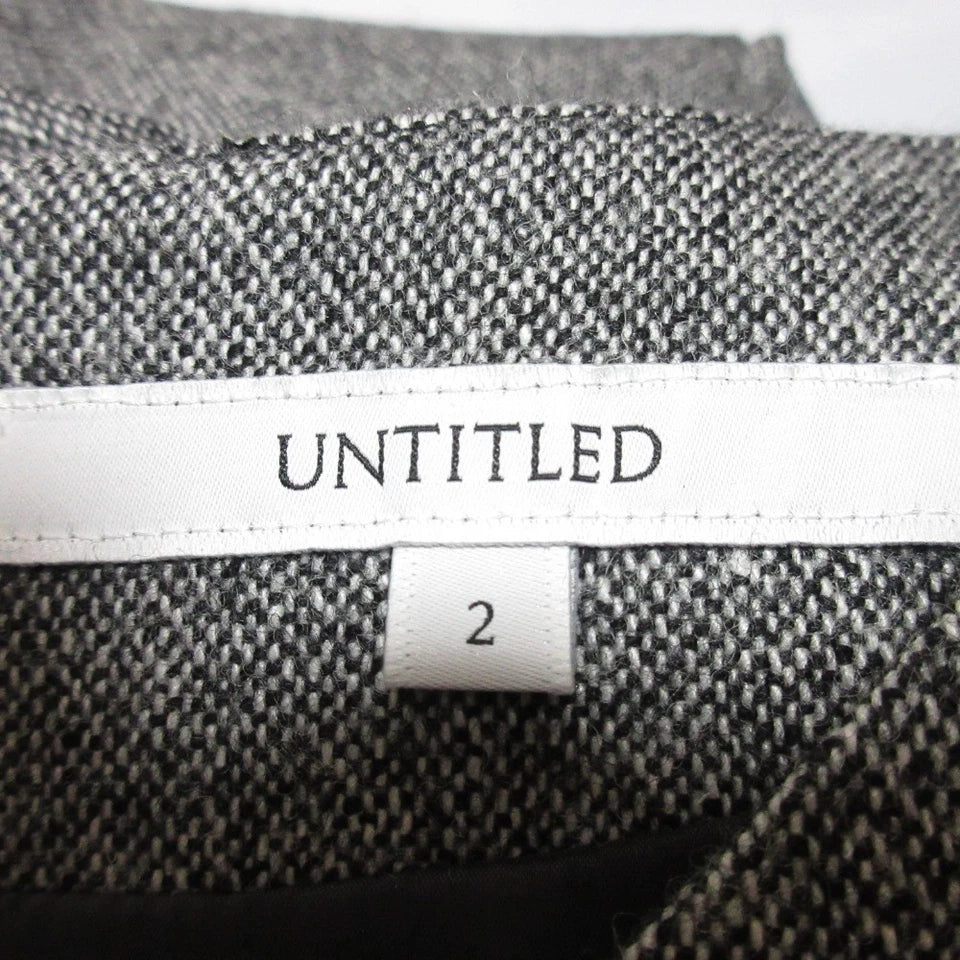 UNTITLED JAPAN. Gray Long Sleeve Knee-Length Ruffled Dress