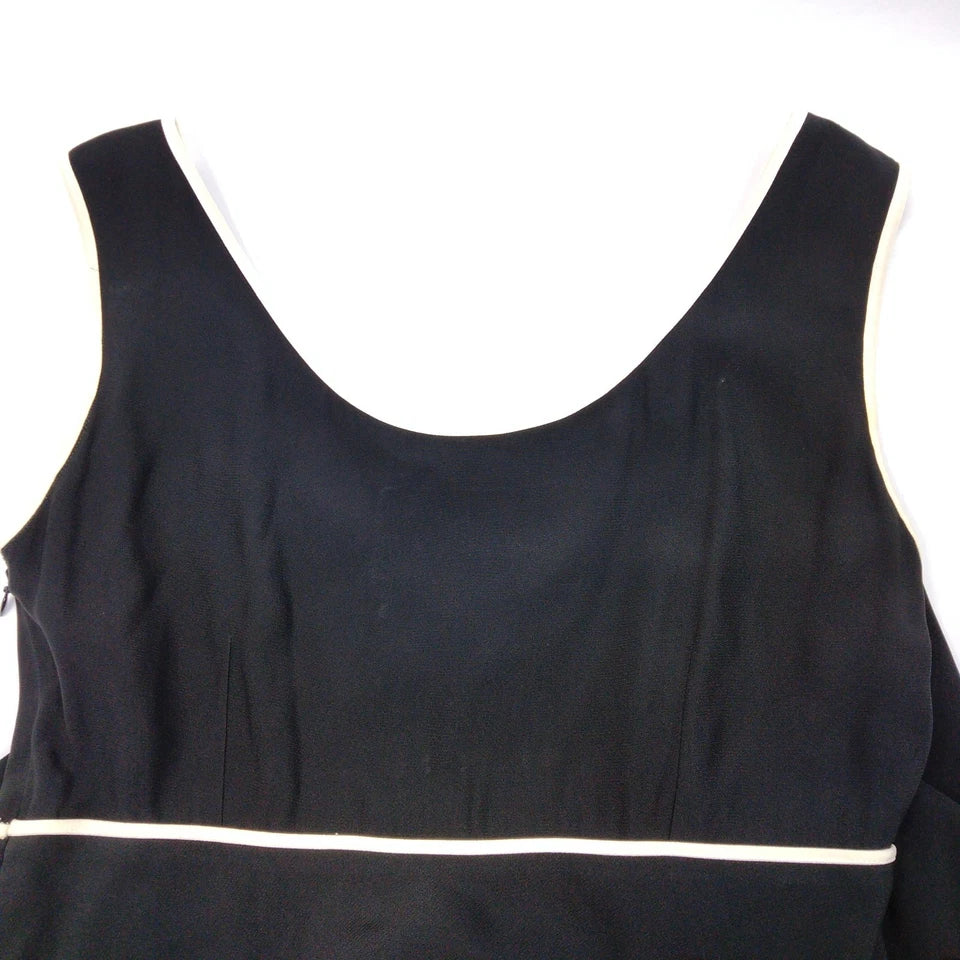 Fendi Italy. Black w/White Accents Acetate Rayon Cupro Dress