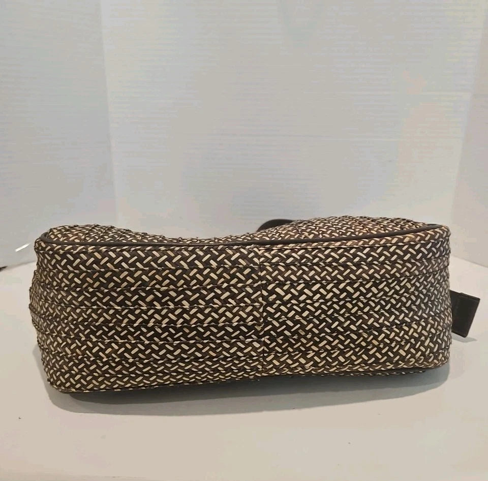 Marni ITALY. Brown Multicolor Leather/Woven Purse Shoulder Bag