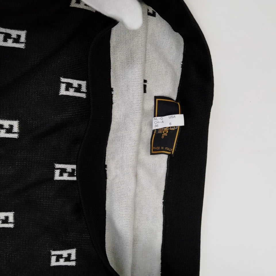 Fendi Italy. Cotton/Rayon Pattern Skirt