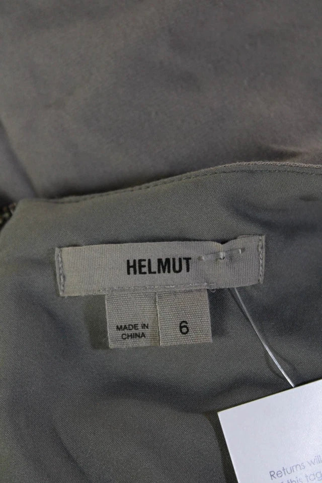 Helmut Lang NY. Gray Silk Sheath Midi Dress