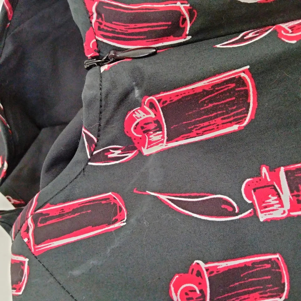 Miu Miu Italy. ERIWAKAYAMA SPECIAL LTD ED. Black Printed Geometric Abstract Cotton Dress