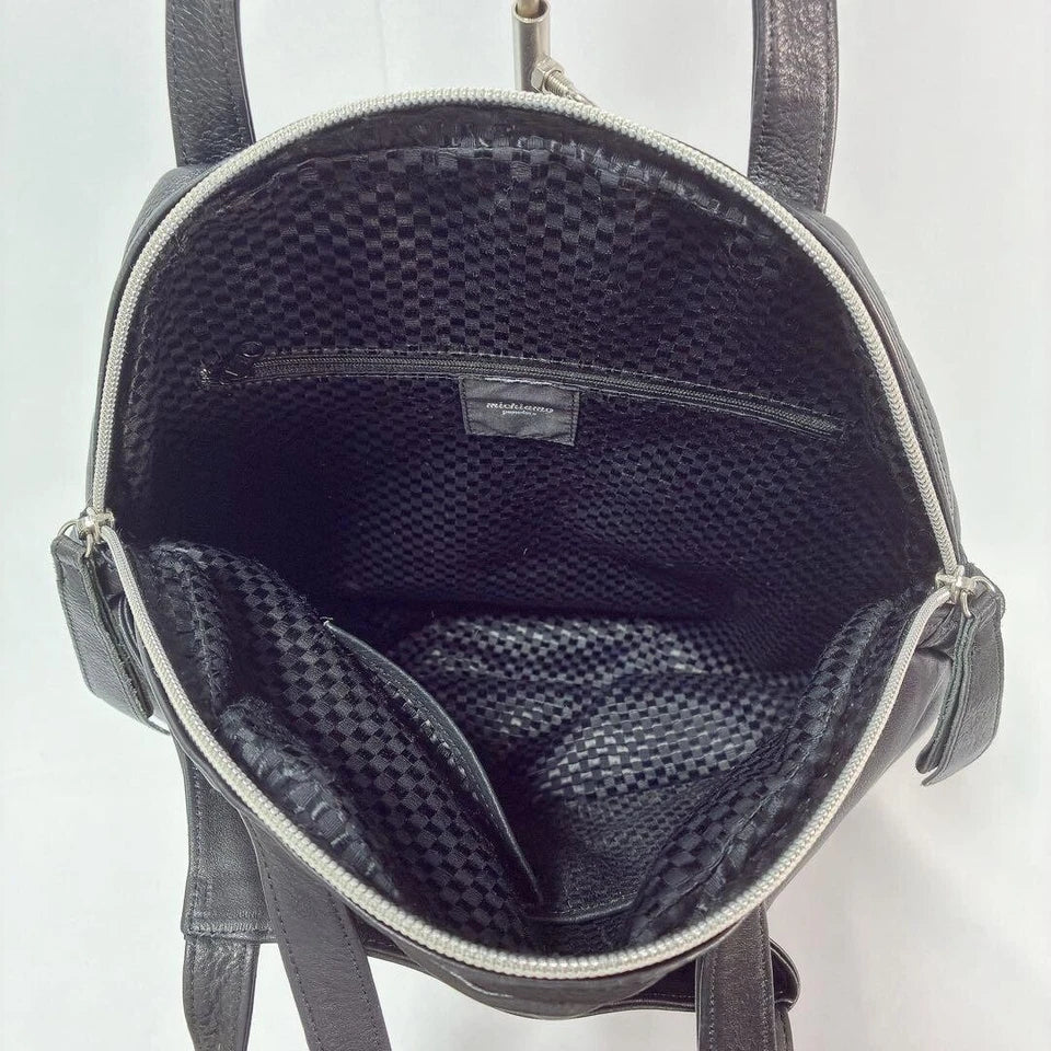 MICHIAMO JAPAN. Black Kip Leather Shoulder Bag / Tote Bag