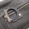FERRAGAMO ITALY. Black Pebbled Leather Long Strap Shoulder Bag