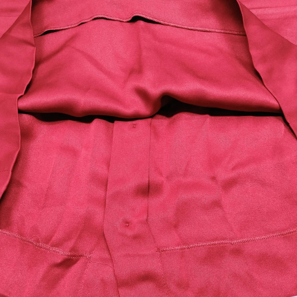 CHANEL PARIS. Vintage Burgundy Red Silk Chanel Buttons Shoulder, and Back Top