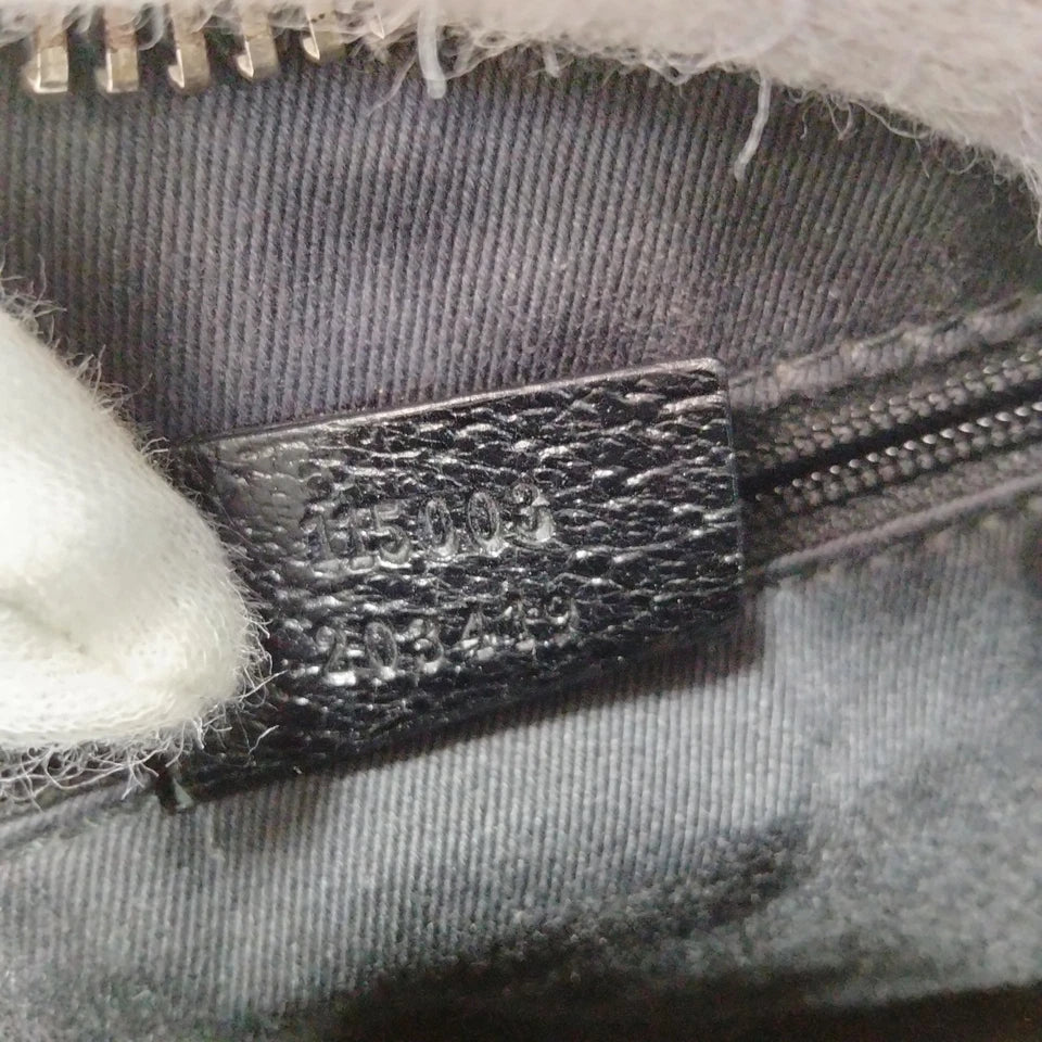 GUCCI ITALY. Vintage Black Canvas Logo Bag