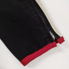 Gucci Italy. UNISEX Black Cotton Polyurethane Red Stripe Gucci Logo Pants