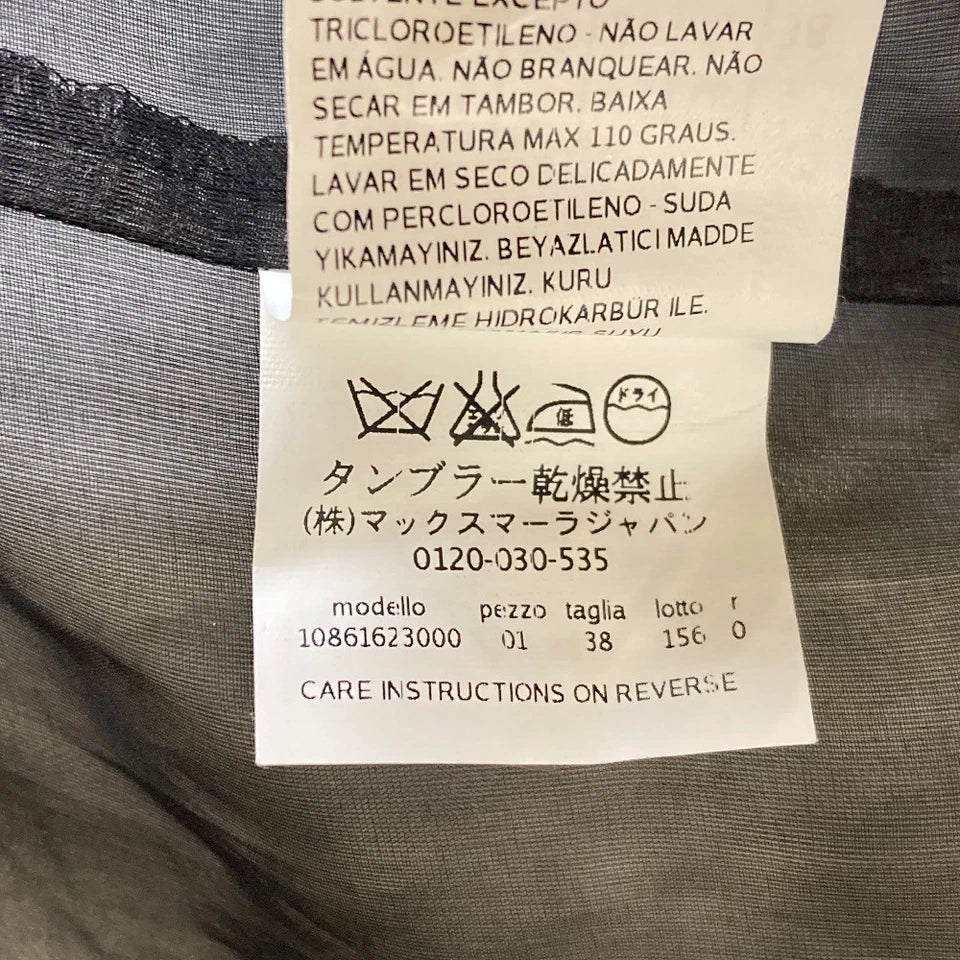 Max Mara ITALY. Black/Grey Plaid Check Pattern Tweed Long Chester Coat