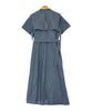 UNITED TOKYO Japan. Indigo Cotton Blend Belted Dres